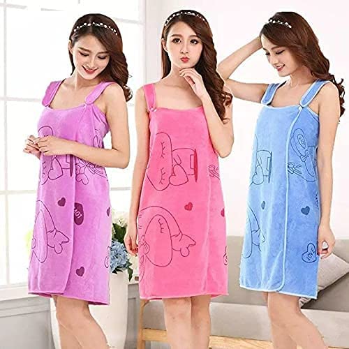 Microfiber Soft Bath Towel and Lady Spa Shower Towel Fashion Women Wearable Quick Dry Magic Bathing Beach Spa Bathrobes Wash Clothing Beach Dresses - (Multicolor)